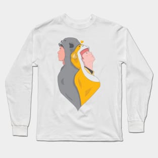 Monsta X Kihyun Shownu in bear kigurumis cute illustration kpop art Long Sleeve T-Shirt